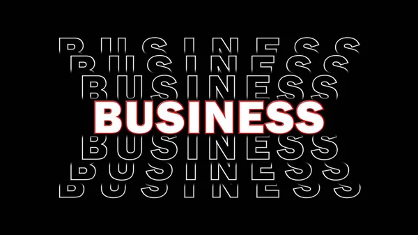 Business Witte Letters Met Herhalend Effect Zwarte Achtergrond Illustratie — Stockfoto