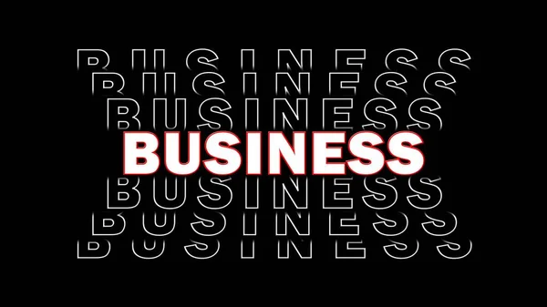 Business Lettering Bianco Con Effetto Ripetitivo Sfondo Nero Illustrazione — Foto Stock