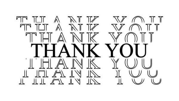 Thank You Black Lettering Repeating Effect White Background Illustration — Stock Photo, Image