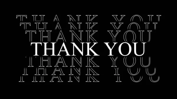 Thank You White Lettering Repeating Effect Black Background Illustration — Stock Photo, Image