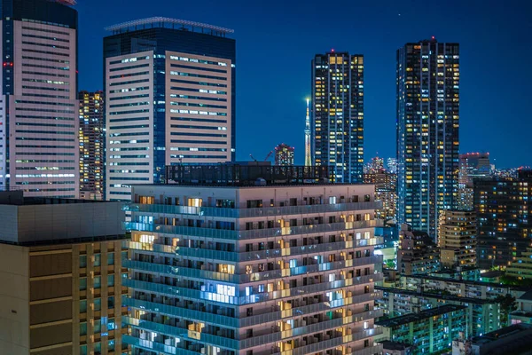 Grupo Apartamentos Altos Toyosu Koto Tóquio Localização Tiroteio Tóquio Área — Fotografia de Stock