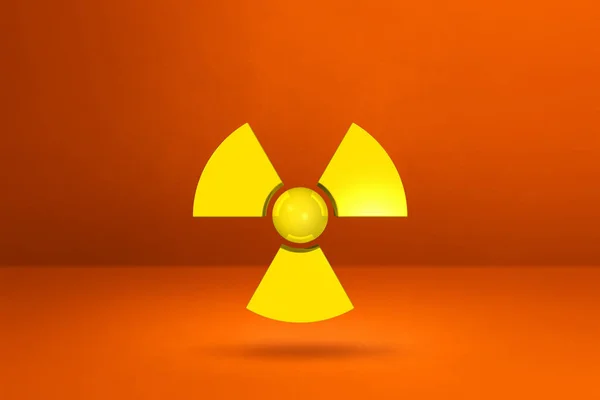 Radioaktywny Symbol Odizolowany Pomarańczowym Tle Studia Ilustracja — Zdjęcie stockowe