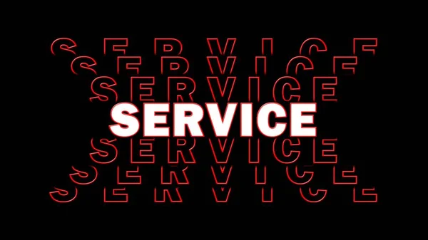 Service Weiß Roter Schriftzug Mit Wiederholungseffekt Auf Schwarzem Hintergrund Illustration — Stockfoto