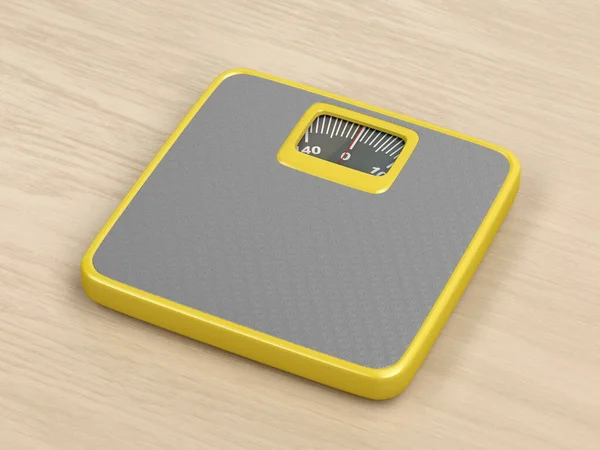 木製の床にアナログ体重計 — ストック写真