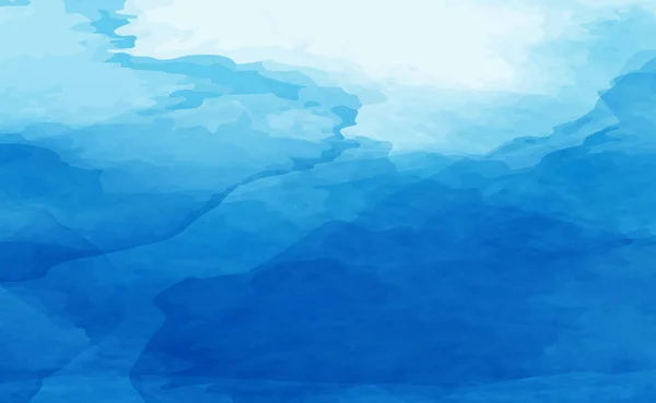 Realistische Blaue Aquarellpanorama Textur Auf Weißem Hintergrund Vektorillustration — Stockfoto