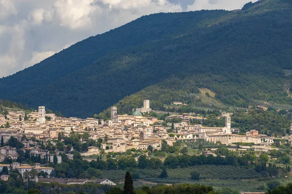 Panoramisch Uitzicht Oude Stad Van Assisi Provincie Perugia Regio Umbrië — Stockfoto