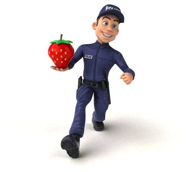 漫画警察官の楽しい3Dイラスト — ストック写真