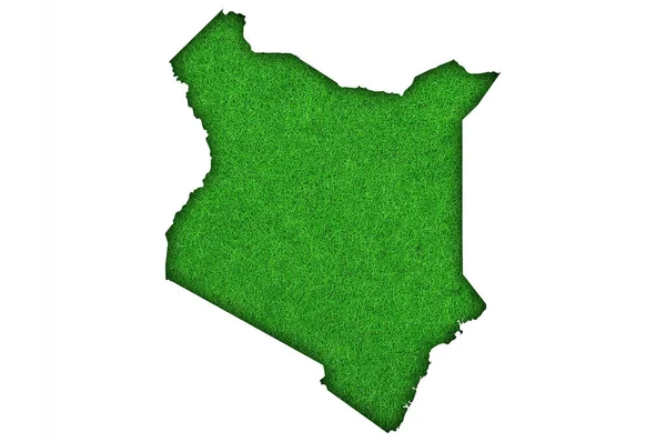 ナイジェリアの緑の地図白地に旗を掲げて — ストック写真