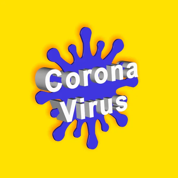 Corona Virus Wort Oder Text Als Illustration Rendering — Stockfoto
