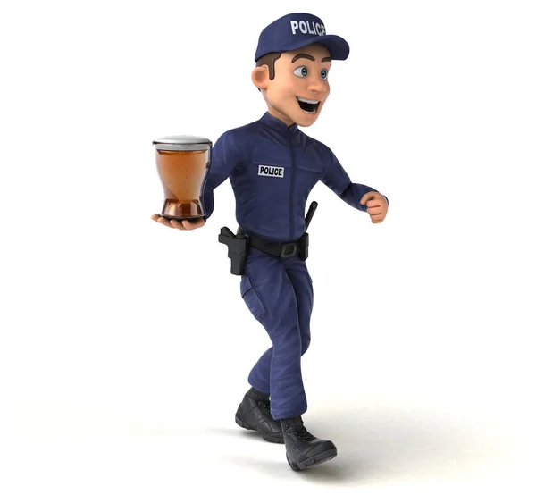 Fun Illustration Cartoon Police Officer — Stock Photo, Image