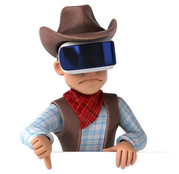 Divertente Illustrazione Cowboy Con Casco — Foto Stock