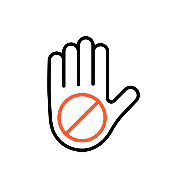 Hand Stop Forbidden Vector Icon Demonstration Protest Strike Revolution Graph — Stock Photo, Image