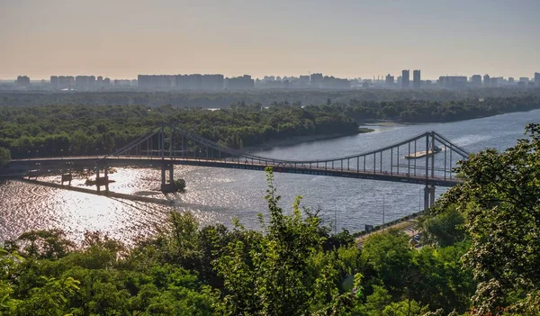 Kiev Ukraine 2020 Vue Sur Fleuve Dniepr Ville Kiev Ukraine — Photo