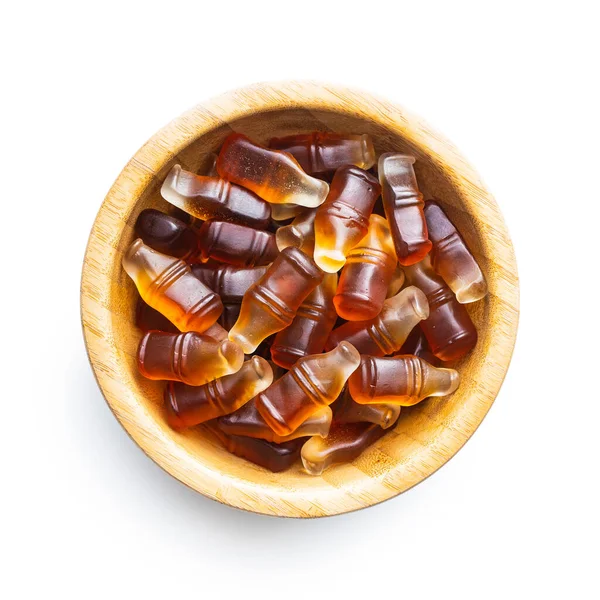 Dulces Jalea Con Sabor Cola Tazón Aislado Sobre Fondo Blanco — Foto de Stock