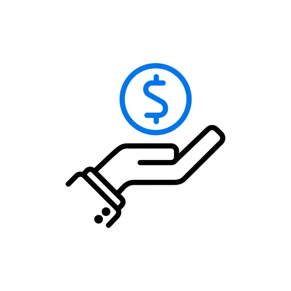Pictograph Pengar Hand Ikon Vektor Ekonomiskylt Diagram Symbol För Din — Stockfoto