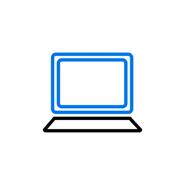 ノートパソコンのアウトラインアイコン ワークスペースのサイン ウェブサイトのデザイン アプリ Uiのグラフシンボル ベクターイラスト Eps10 — ストック写真