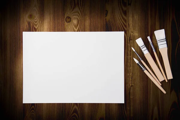 Čistý Bílý List Kartáče Dřevěné Texturované Pozadí Prostorem Pro Kopírování — Stock fotografie