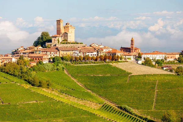 Blick Auf Das Dorf Serralunga Alba Und Die Wunderschöne Langa — Stockfoto