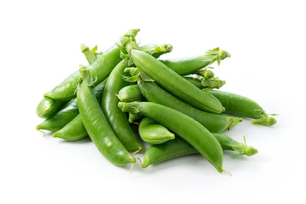 Groene Erwten Geïsoleerd Witte Achtergrond — Stockfoto