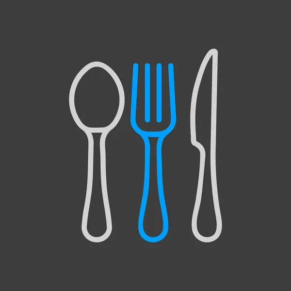 Spoon Fork Knife Vector Icon Graph Symbol Cooking Web Site — Stock Photo, Image