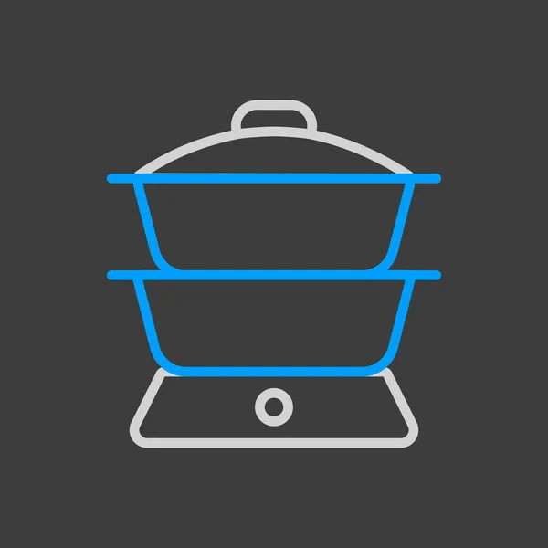 Ícone Vetorial Caldeira Dupla Aparelho Cozinha Símbolo Gráfico Para Cozinhar — Fotografia de Stock