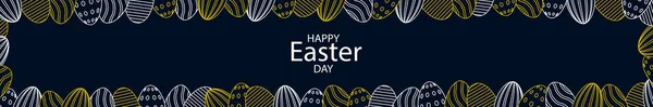 Fundo Easter Escuro Com Congratulações Para Férias Easter Ilustração Vetor — Fotografia de Stock