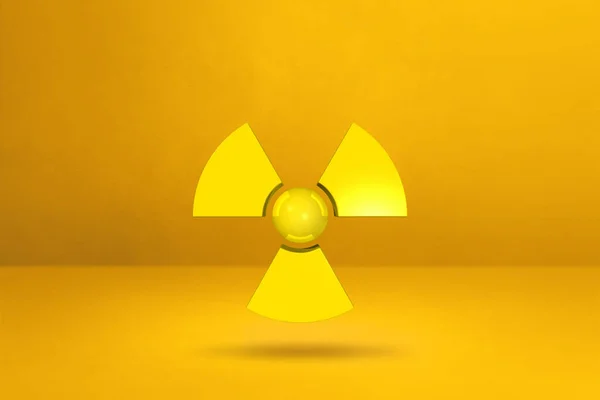 Radioactive Symbol Isolated Yellow Studio Background Illustration — Stock Photo, Image