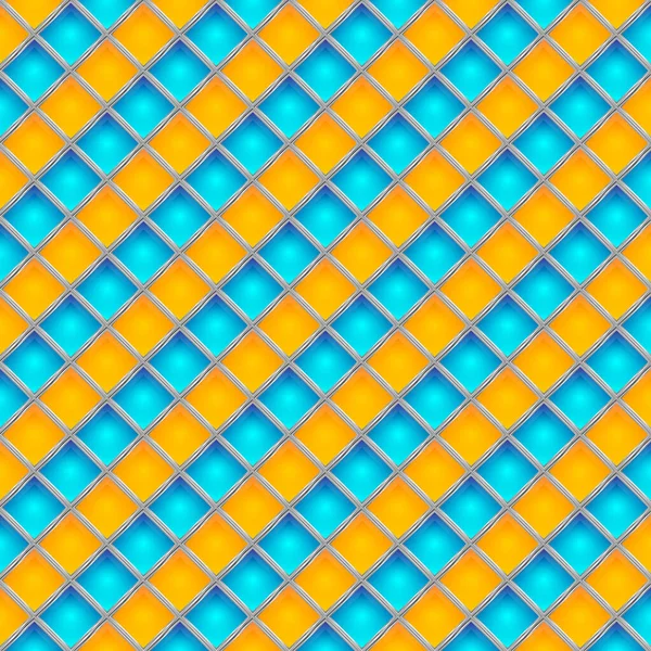 Fond Mosaïque Orange Bleu Illustration — Photo