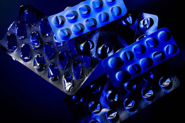 Produkty Farmaceutyczne Postaci Tabletek Blistrach Jako Strzykawki Lub Środki Homeopatyczne — Zdjęcie stockowe