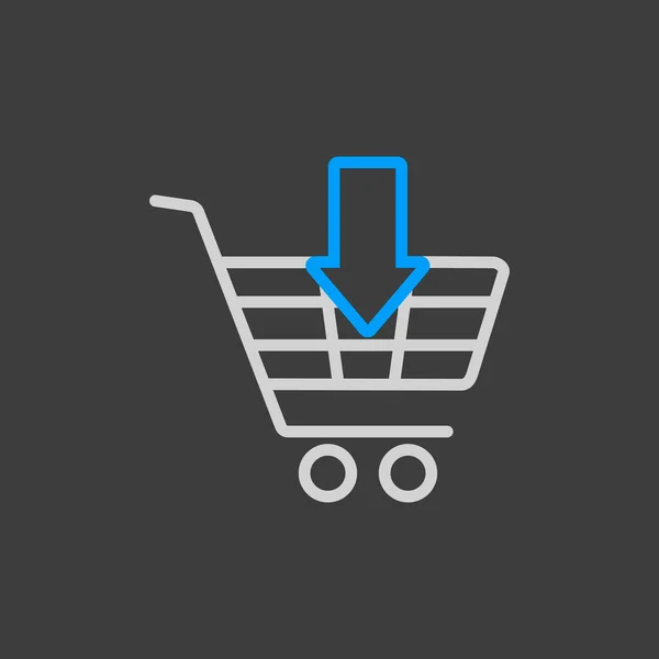 矢印アイコンのショッピングカート 電子商取引の記号 ウェブサイトのデザイン アプリ Uiのグラフシンボル ベクターイラスト Eps10 — ストック写真