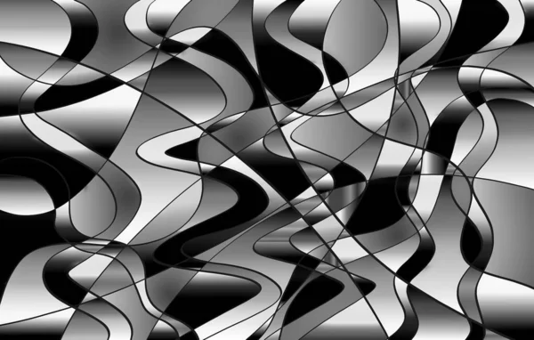 Abstrakter Geometrischer Hintergrund Mit Linien Und Wellen — Stockfoto