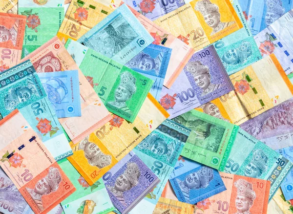 Malaysische Währung Der Malaysischen Ringgit Banknoten Hintergrund Papiergeld Von Einem — Stockfoto