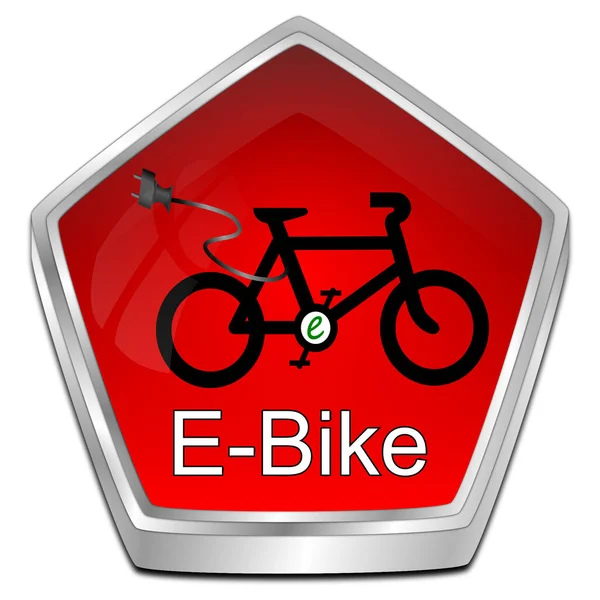 Кнопка Електронного Велосипеда Червона Ілюстрація — стокове фото