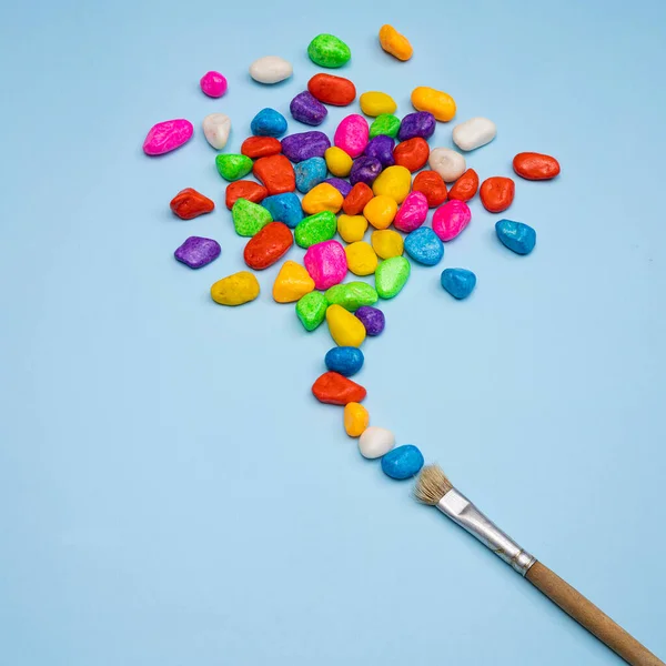 Bunte Bonbons Auf Blauem Hintergrund — Stockfoto