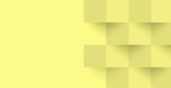 Fundo Amarelo Abstrato Modelo Web Quadrados Com Sombra Ilustração Vetorial — Fotografia de Stock