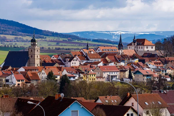 Czech Cumhuriyeti Nin Eski Cesky Krumlov Kasabasının Manzarası — Stok fotoğraf