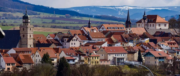 Czech Cumhuriyeti Nin Eski Cesky Krumlov Kasabasının Manzarası — Stok fotoğraf