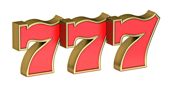 Red 777 Sign Render Illustration Isolated White Background — 스톡 사진