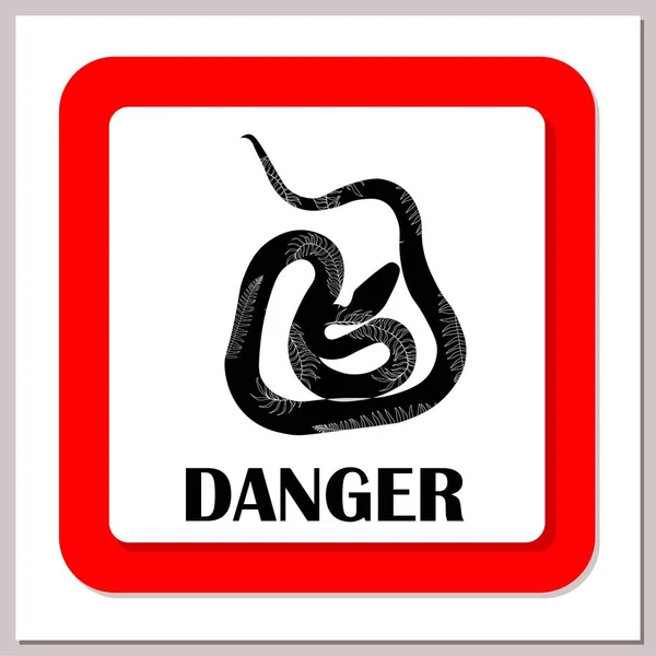 Schlangenwarnzeichen Gefahr Giftschlangen Vektor Illustration — Stockfoto