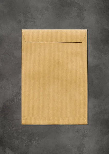 Large Brown Paper Enveloppe Mockup Template Isolated Concrete Background — Stock Photo, Image