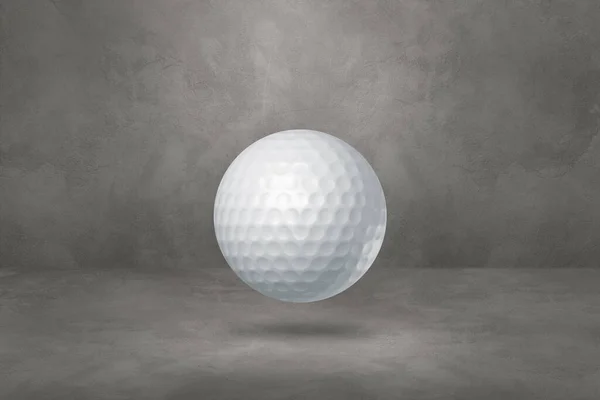 Witte Golfbal Geïsoleerd Een Betonnen Studioachtergrond Illustratie — Stockfoto