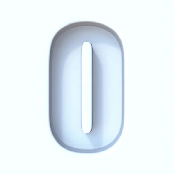 ホワイトホールシャドウフォント番号0 Zero 3Dレンダリングイラストをホワイトの背景に分離 — ストック写真
