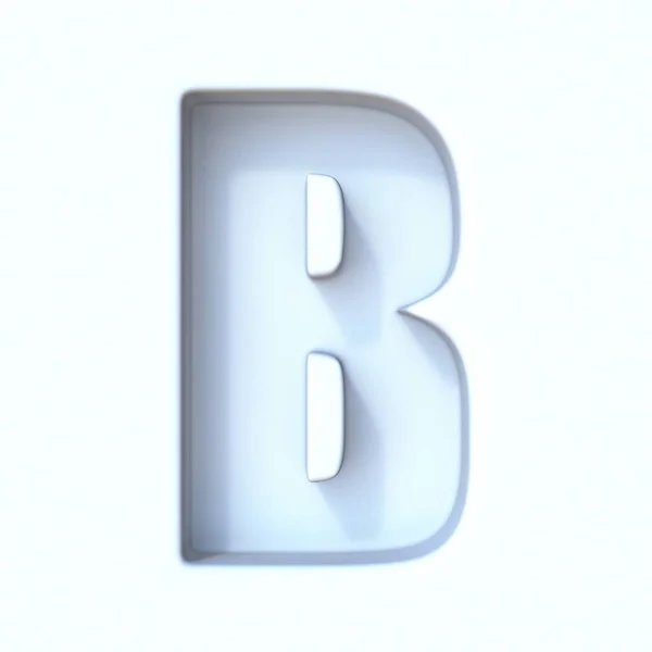 ホワイトホールシャドウフォント文字B 3Dレンダリングイラストをホワイトの背景に分離 — ストック写真