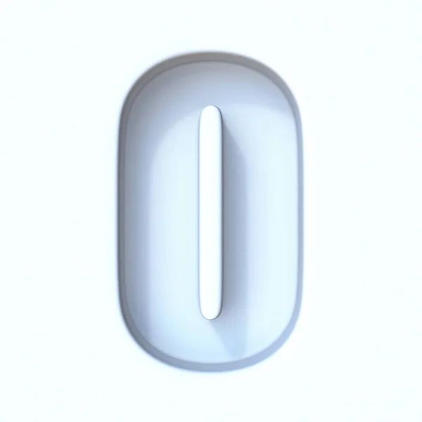 ホワイトホールシャドウフォントレターO 3Dレンダリングイラストをホワイトの背景に分離 — ストック写真