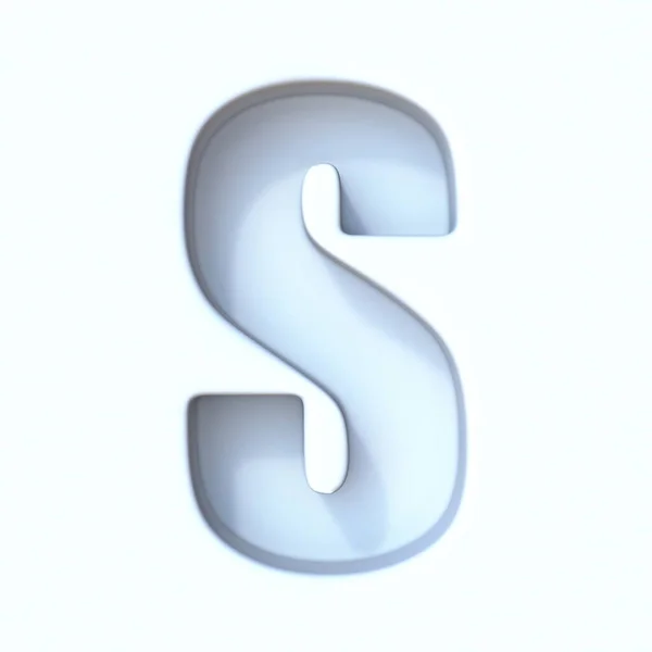 White Hole Shadow Font Letter Render Illustration Isolated White Background — Stock Photo, Image
