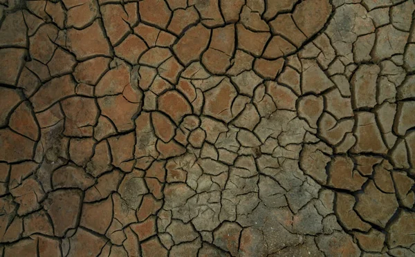 气候变化和干旱土地 水危机 干旱的气候 破碎的土壤 自然灾难 干土壤质地背景 皮肤干裂湿疹的概念 极地涡旋的全球变暖原因 — 图库照片