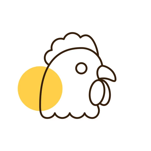 Icono Pollo Diseño Plano —  Fotos de Stock