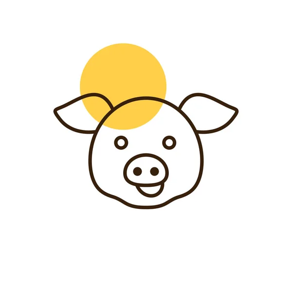 Ícone Porco Cabeça Animal Placa Quinta Símbolo Gráfico Para Design — Fotografia de Stock