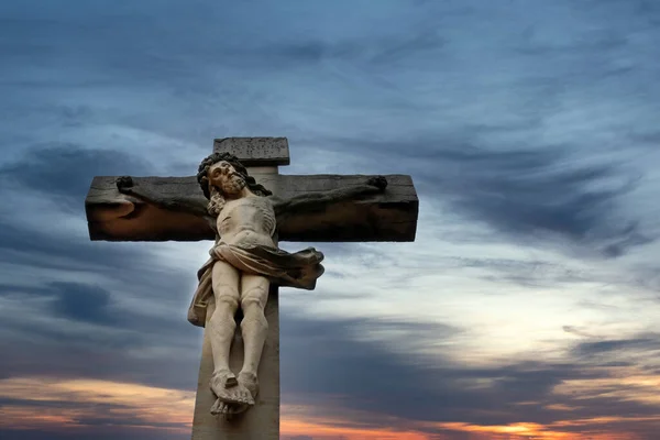Crucifix Point Vue Une Grenouille — Photo