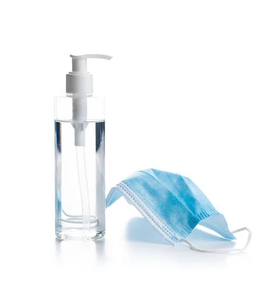 Coronavirus Prevention Hand Sanitizer Medical Face Mask Hand Disinfectant Gel — Stock Photo, Image